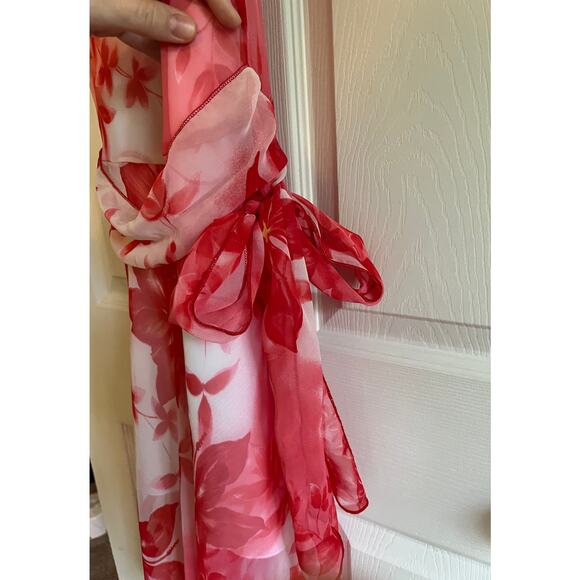 B. Smart Pink Floral Y2K Chiffon Dress - Picture 9 of 13